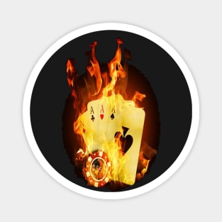 Flaming Cards Magnet